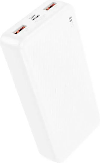 Borofone BJ56A Power Bank 10000mAh 22.5W with 2 USB-A Output Ports White