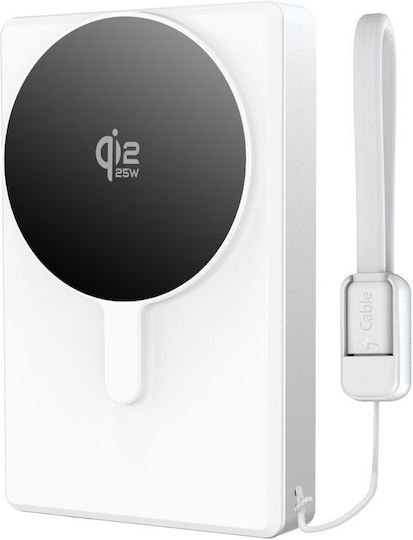 Tech-Protect PB40 LifeMag MagSafe Qi2 Baterie Externă 10000mAh 45W cu Port USB-C Alb