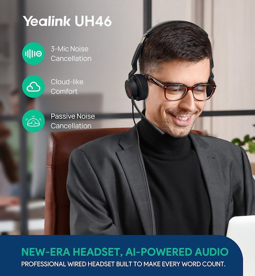 Yealink Uh46 Dual Teams Usb-c/a Cască VOIP (1308182)