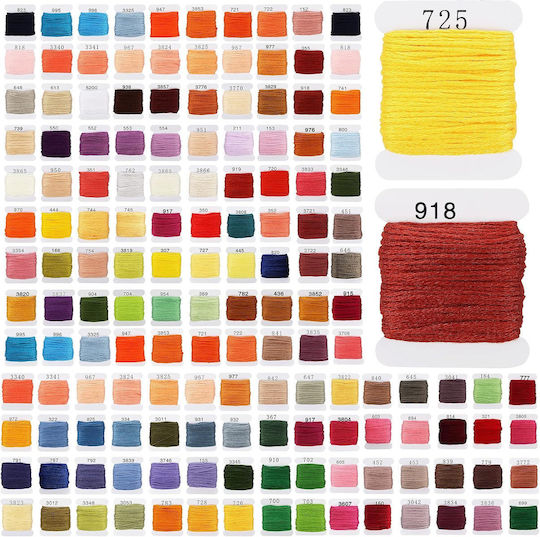 Embroidery Thread Set Handi Stitch 150 Colored Threads Polyester Cotton 30 Needles Transparent Organizer 14.5 X 14.5 X 13 Cm Accessories Multicolor