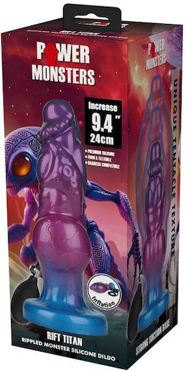 Power Monsters Inflatable Dildo With Suction Cup Purple