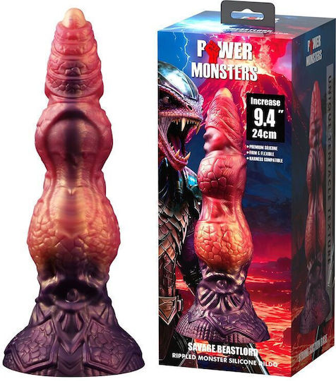 Power Monsters Savage Beastlord Tricolor Fantasy Dildo With Suction Cup Purple