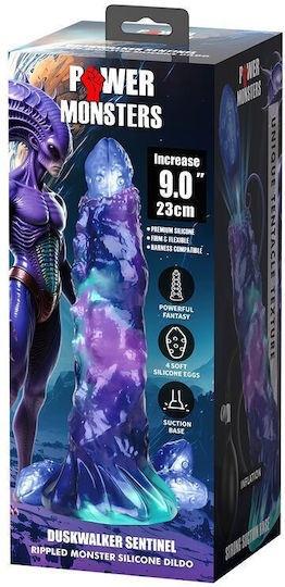 Power Monsters Duskwalker Sentinel Tricolor Dildo Φουσκωτό Μπλε