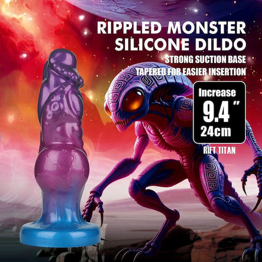 Power Monsters Inflatable Dildo With Suction Cup Purple