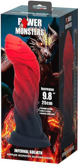 Power Monsters Infernal Goliath Bicolor Fantasy Dildo With Suction Cup Red