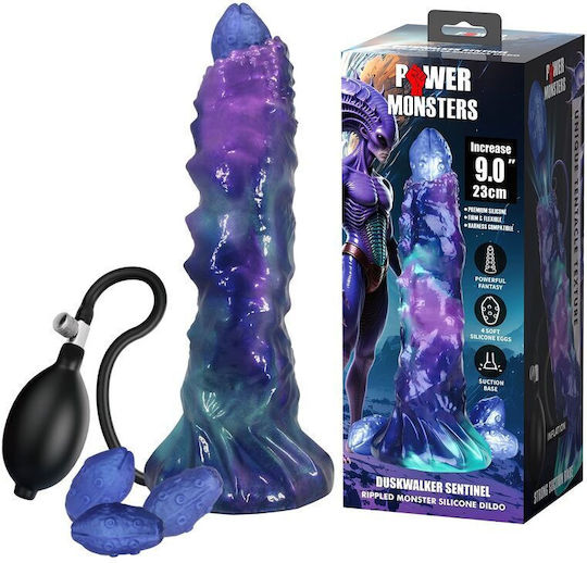 Power Monsters Duskwalker Sentinel Tricolor Dildo Φουσκωτό Μπλε