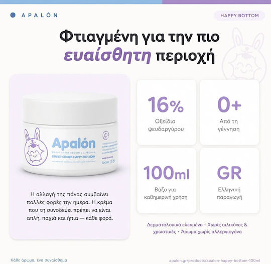 Happy Bottom Creme für Baby-Heilsalben 16% Zink 100ml