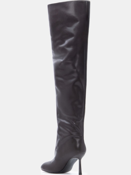 Wildleder Damenstiefel Über dem Knie Braune