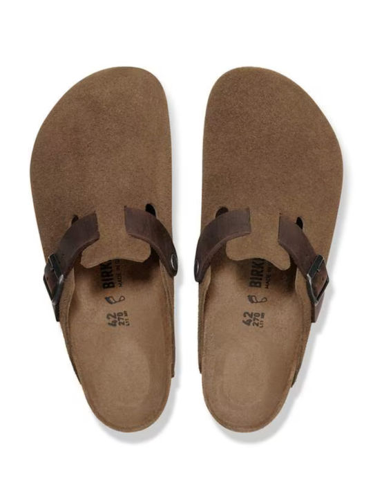 Leder Damen Hausschuhe Braun
