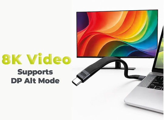 Mobile Origin Braided / Flat / Keychain Cablu Video USB-C Tată - USB-C 240W PD Negru 0.13m MO-UK-CB17-BLK
