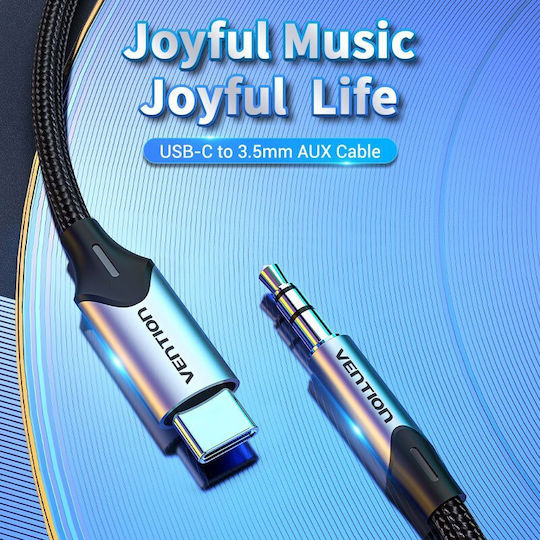 Vention Редовна USB 2.0 Кабел USB-C мъжки - 3,5 мм мъжки Черен 1.5м (BGKHG)