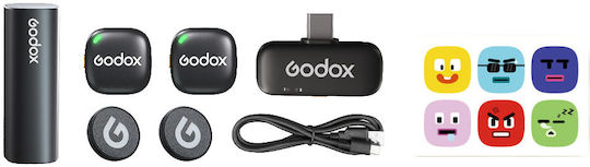 Godox C01 Kit 2 Mikrofone mit USB Typ-C Ausklappmenü für Mobil