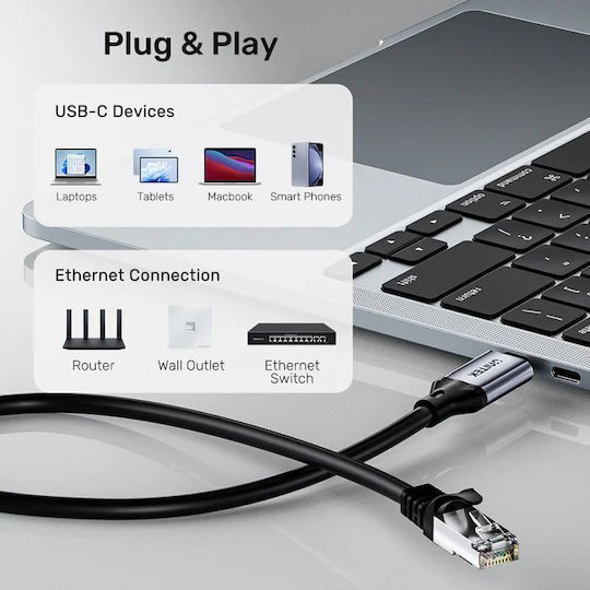 Unitek Usb C Rj-45 Lan Ethernet Kabel Netzwerk Kabel 5m