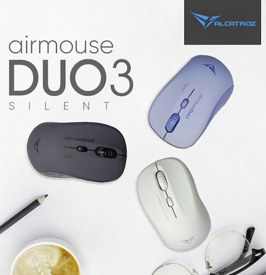 Alcatroz DUO Ασύρματο Εργονομικό Bluetooth Ποντίκι Mist
