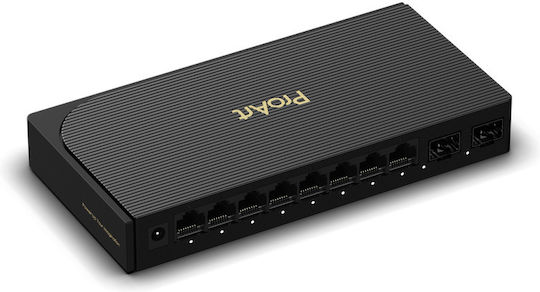 Asus Proart PQG-U1080 Unmanaged L2 Switch with 8 Gigabit (1Gbps) Ethernet Ports and 2 SFP Ports