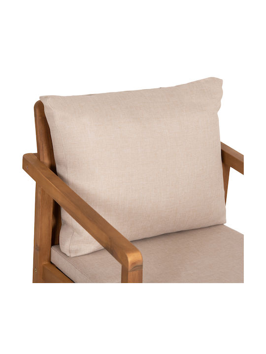 Set de Masă pentru Exterior 7 Piese Natural cu Perne