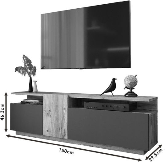 TV-Ständer Elana Weiß M150xT29.5xH46.3cm