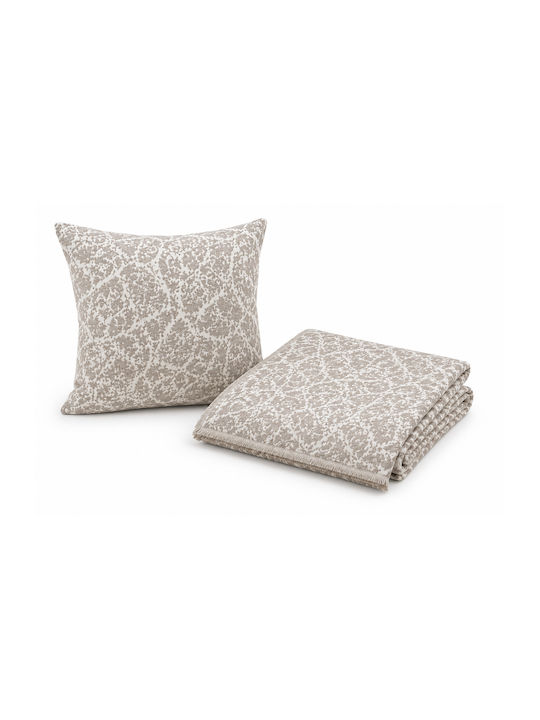 Xionoula Home Cuverturi Pentru Canapea 3 Locuri Jacquard 180x300cm Gri Deschis