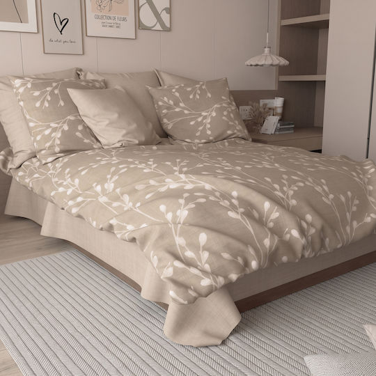 Charalambidis Textiles Salonica Beige Pillowcases Set 52x72cm