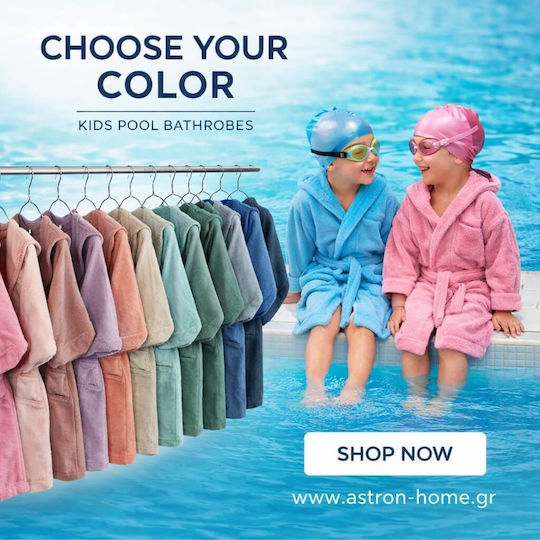 Astron Italy Kinderbademantel Dusty Rosa Mit Kapuze