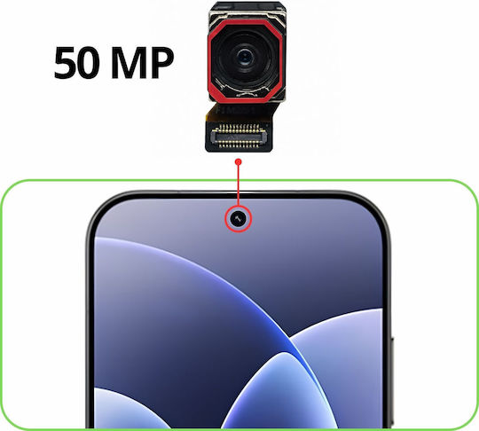 Clappio 50 Mp Front Camera Xiaomi 17 17 Ultra Flex Cable Black Red
