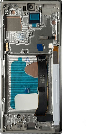 Clappio Ecran complet Galaxy Note 20 Ultra Panou OLED moale cu ramă Alb
