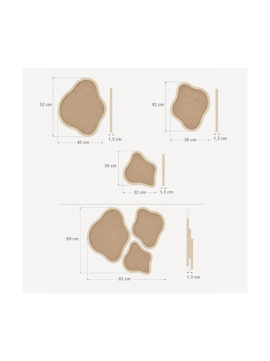 Megapap Geometrisches Wanddekorationselement aus Holz 3Stücke