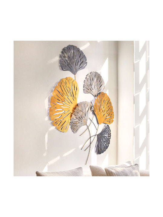 Megapap Wandbehang Flower Handgefertigt Bronzefarben aus Stoff 100x75cm