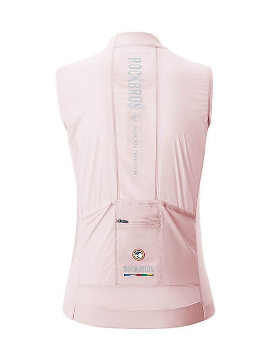 Rockbros Damen Fahrrad-Windbreaker-Jacke Ärmellos Rosa