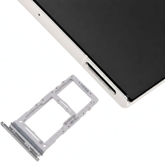 Clappio Двойна Nano SIM Micro-SD Кутия Galaxy Note 20 Ultra Бяла