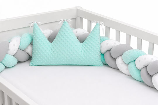 Maboo Bettumrandungen Geflochten Innerhalb Mint White Grey Stars 160cm Maboo Bettumrandungen Geflochten Innerhalb Mint White Grey Stars 160cm