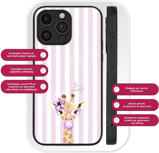 Sonique Stripe Stories Series Samsung Galaxy Z Flip 5 Lilac Giraffe Bubble Mobile Phone Case