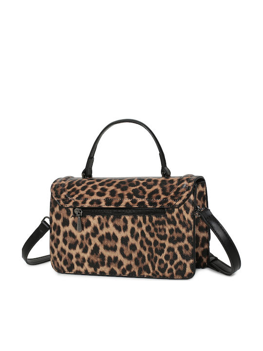 Damentasche Handtasche Schwarze BTB0061-Leopard Schwarz
