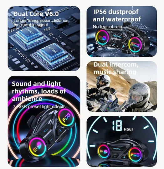 SPV Y 13 Pro Interfon unic pentru cască de motocicletă cu Bluetooth