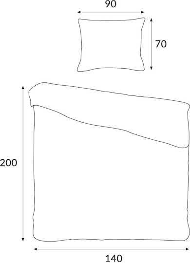 Darymex Set Huse Pentru Pilote Bumbac Satinat 140x200cm Simplă Cu Față De Pernă Satinată