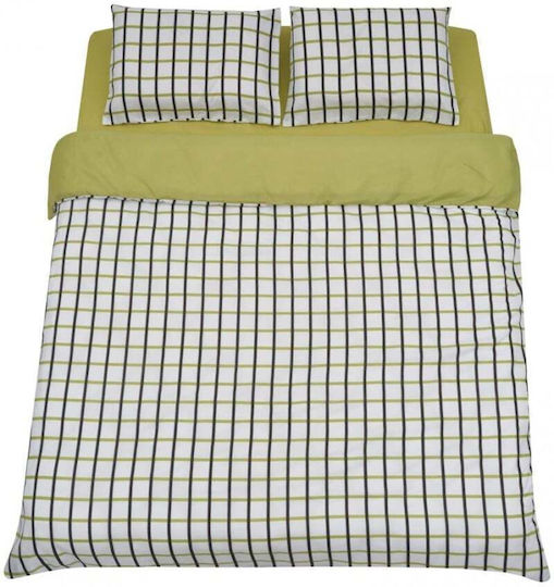 Heinner Heinner Bettbezug Set 200x220cm Doppel mit 2 Kissenbezügen & 1 Bettlaken Checker