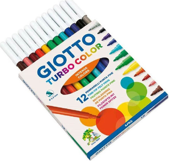 Giotto Turbo Color Маркери за рисуване 2.8mm Дебели Комплект 12 цвята