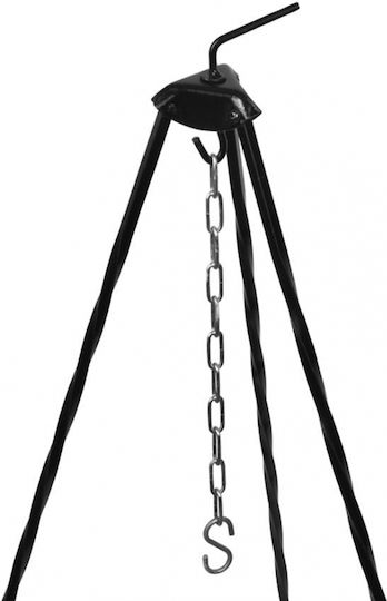 Metal Tripod Cauldron 120cm Hook Chain