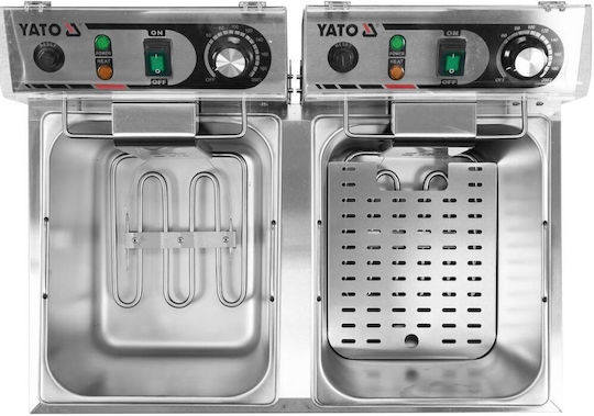 Professional Double Electric Fryer Yato Gastro Capacity 2 X 8 L Power 2 X 3.3 Kw 425x580x335 Mm Single-phase Stainless Steel