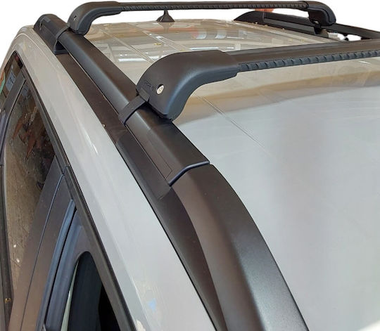 Nordrive Autodachträger Aluminium für Citroen CX Dacia Duster 2024 mit Dachträgerfüßen und Schloss Schwarz