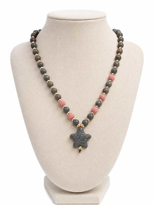 Liva Fashion Halskette Mit Stern-Design Schwarz