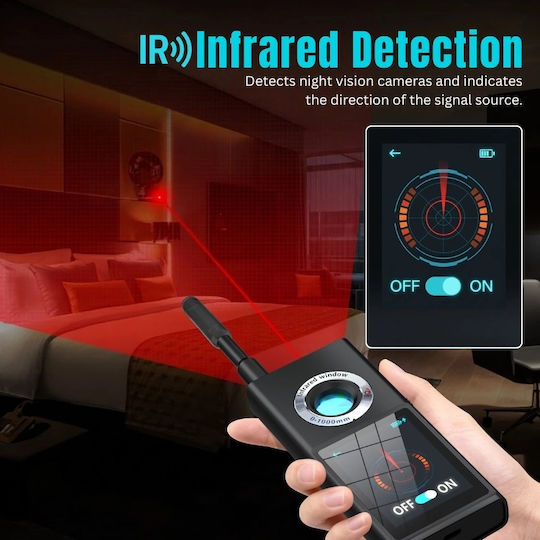 Detector de Microfoane Ascunse, Detectoare GPS iUni F888, Ecran OLED Tactil, Inteligență Artificială, Alarmă Antiefracție 50-8000 Mhz