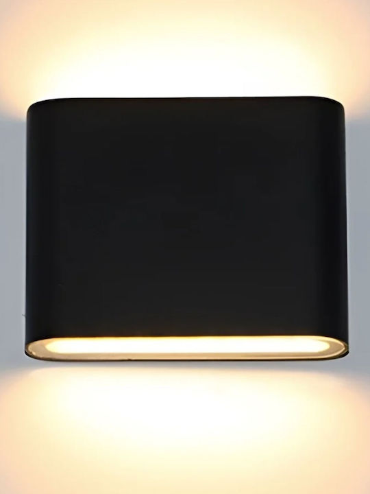 Lumină De Perete Exterior Led C30 Putere 6w A+ Rezistent La Apă Și Praf Alb Cald 3000k Aluminiu Negru