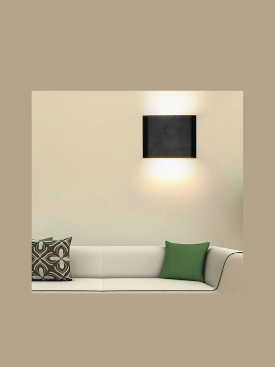 Lumină De Perete Exterior Led C30 Putere 6w A+ Rezistent La Apă Și Praf Alb Cald 3000k Aluminiu Negru