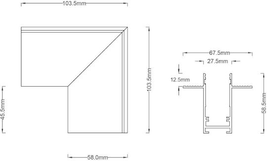 Outter Corner Magnetic Mini Recessed Sandy White 1pc