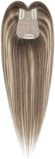 Damen Topper Toupé Haarverlängerungen Natürliche Menschliche Haare Kastanien Sande Highlights #t8a 8a 1001 35cm