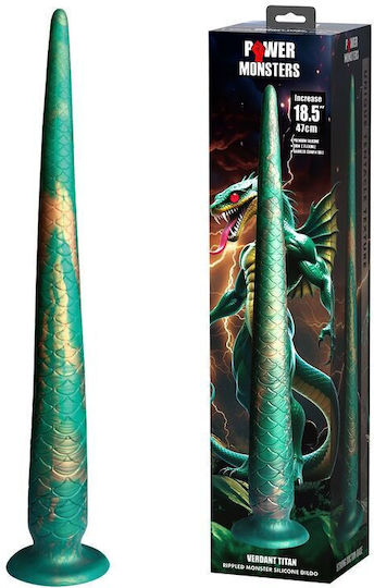 Power Monsters Dildo με Βεντούζα Πράσινο