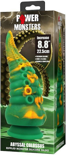 Power Monsters Dildo με Βεντούζα Πράσινο