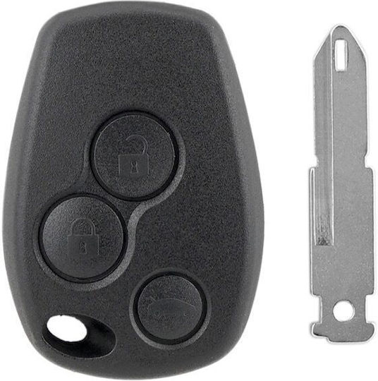 Carcasă Telecomandă Auto 3 Butoane Cu Lamă Compatibilă Dacia Logan Sandero Duster