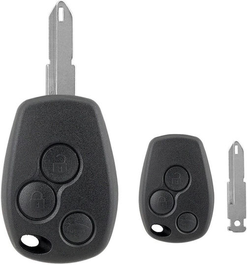 Carcasă Telecomandă Auto 3 Butoane Cu Lamă Inclusă Compatibil Renault Trafic Clio Modus Maestru Vivaro Movano